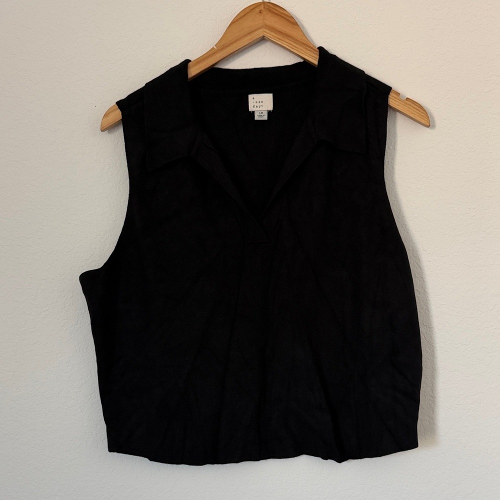 A new day women’s black sleeveless vest 1X